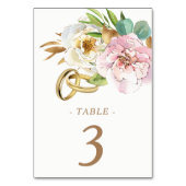 Numéro De Table Aquarelle Mariage Floral Bagues (Par défaut)