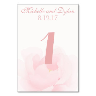 Numéro De Table Aquarelle Mariage rose pâle
