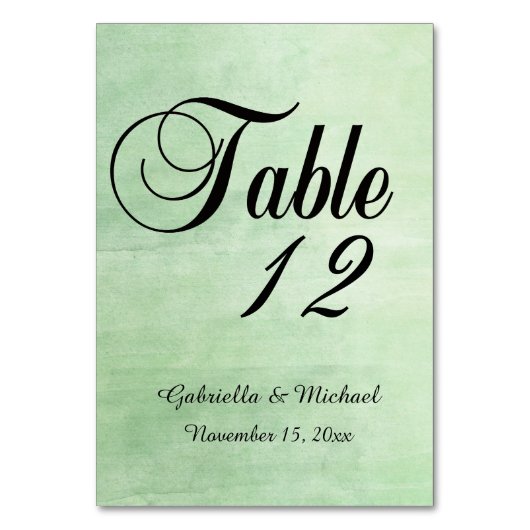 Numéro De Table Aquarelle Mint Breeze (Par défaut)