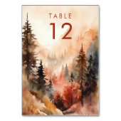 Numéro De Table Aquarelle moderne Automne Mariage en terre cuite (Dos)