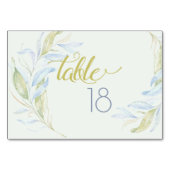Numéro De Table Aquarelle Moderne Boho Branches en feuilles (Dos)