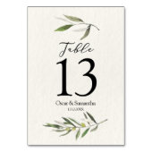 Numéro De Table Aquarelle moderne Branche d'olive verte (Par défaut)