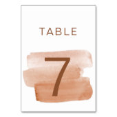 Numéro De Table Aquarelle moderne Brushstroke Minimaliste (Dos)