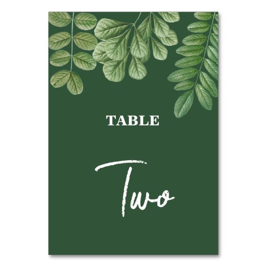 Numéro De Table Aquarelle moderne vert émeraude Mariage vert émera (Dos)