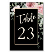 Numéro De Table Aquarelle noire rose Mariage (Dos)