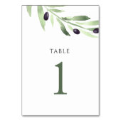 Numéro De Table aquarelle oliveraie Tableau Numéro 1 (Dos)