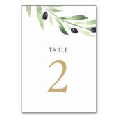 Numéro De Table aquarelle oliveraie Tableau Numéro 2 (Dos)