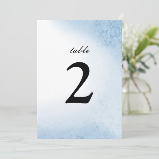 Numéro de table aquarelle ombré | Bleu (Debout devant)