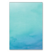 Numéro De Table Aquarelle Ombre bleue et Turquoise blanche (Dos)