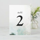 Numéro de table aquarelle ombrée | VERT (Debout devant)