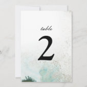 Numéro de table aquarelle ombrée | VERT (Dos)