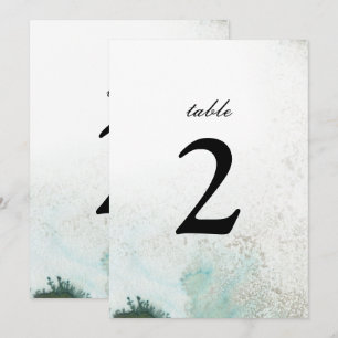 Numéro de table aquarelle ombrée VERT