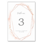 Numéro De Table Aquarelle or rose Numéro de tableau géométrique (Par défaut)