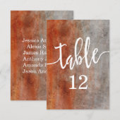 Numéro de table aquarelle orange automnal (Devant / Derrière)
