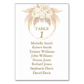 Numéro De Table Aquarelle Pampas Grass Baptême de siège graphique (Dos)