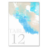 Numéro De Table Aquarelle Papillon Océan Shore (Dos)