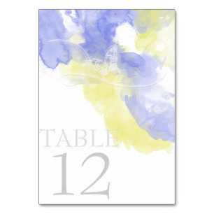 Numéro De Table Aquarelle Papillon Périwinkle Lemonade