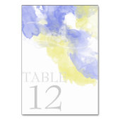 Numéro De Table Aquarelle Papillon Périwinkle Lemonade (Dos)