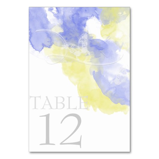 Numéro De Table Aquarelle Papillon Périwinkle Lemonade (Par défaut)