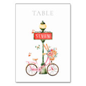 Numéro De Table Aquarelle Paris Vélo Rose (Par défaut)