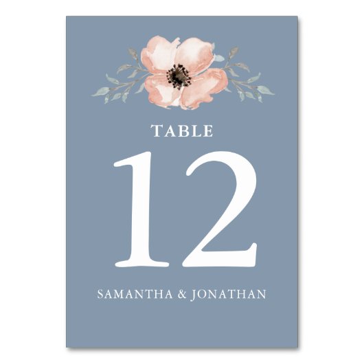 Numéro De Table Aquarelle Peach Flower Mariage (Par défaut)