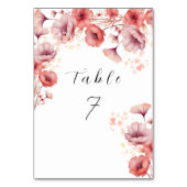 Numéro De Table Aquarelle Pretty Rose, Peach Fuzz, Mariage (Dos)