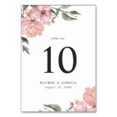 Numéro De Table Aquarelle romantique Neutre Blush Floral | MARIAGE (Dos)