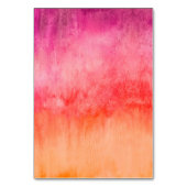 Numéro De Table Aquarelle rose chaud et orange (Dos)