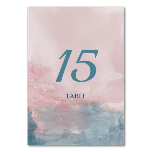 Numéro De Table Aquarelle rose et bleu (Par défaut)