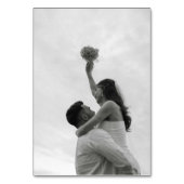 Numéro De Table Aquarelle rose fleur sauvage Élégante photo de mar (Dos)