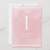 Numéro de Table Aquarelle Rose Poussiéreuse Élégan (Devant)