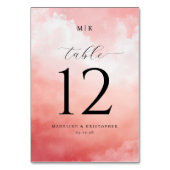 Numéro de table aquarelle rose romantique (Dos)