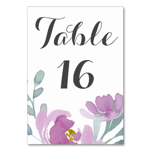 Numéro De Table Aquarelle rose rustique Mariage (Dos)