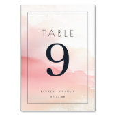 Numéro de table aquarelle rose sérène (Dos)