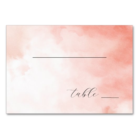 Numéro De Table Aquarelle Rose Sérénité (Devant)