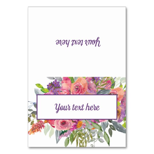 Numéro De Table Aquarelle rose violet Floral (Par défaut)