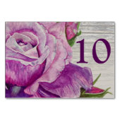 Numéro De Table Aquarelle rustique Bois Rose violet (Devant)