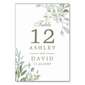 Numéro De Table Aquarelle rustique Botanique Floral Numéro de tabl (Dos)