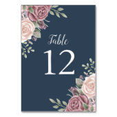 Numéro De Table Aquarelle Rustique Dusty Rose Floral (Dos)