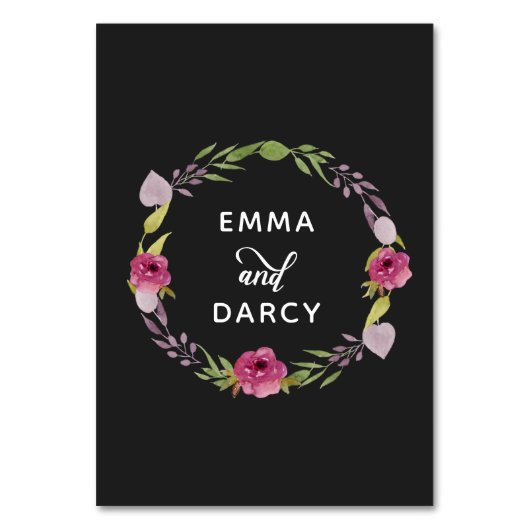 Numéro De Table Aquarelle rustique Mariage rose (Dos)