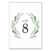 Numéro De Table Aquarelle simple Courbe verte Table Mariage (Dos)