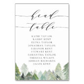 Numéro De Table Aquarelle Snowy À feuillage persistant Forest Mari (Dos)