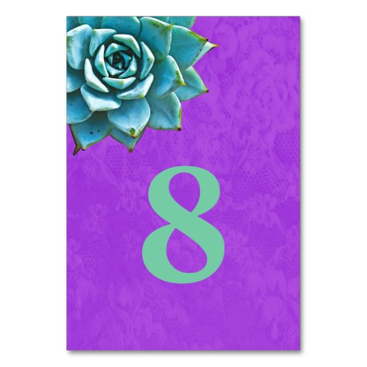 Numéro De Table Aquarelle Succulente dentelle pourpre (Par défaut)