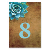 Numéro De Table Aquarelle Succulente Rustique Brown (Dos)
