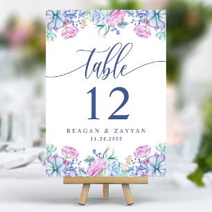 Numéro De Table Aquarelle Succulents Floral Chic Cactus Mariage