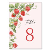 Numéro De Table Aquarelle tendance Fraise de prairie (Dos)