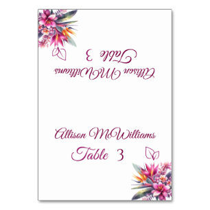 Numéro De Table Aquarelle Tropical Bliss-Végétarien-Mariage-