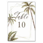 Numéro De Table Aquarelle tropicale Palmiers Mariage bohème (Dos)