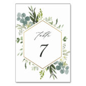 Numéro De Table Aquarelle Verdure or Hexagon Mariage (Par défaut)