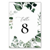 Numéro De Table aquarelle vert fleurie numéro du tableau (Dos)